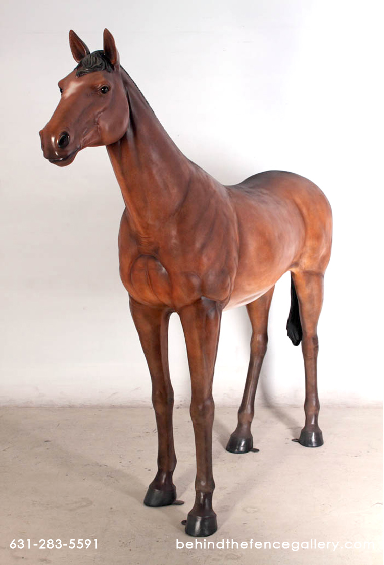 Standing Horse Statue in Chestnut Finish Standing Horse Statue in Chestnut Finish